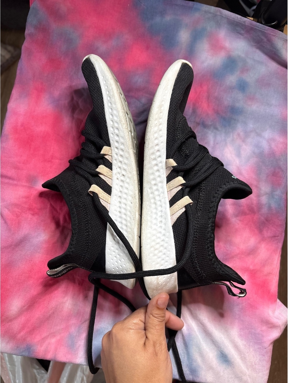 Adidas Black and White Foam Running Shoes Size 6